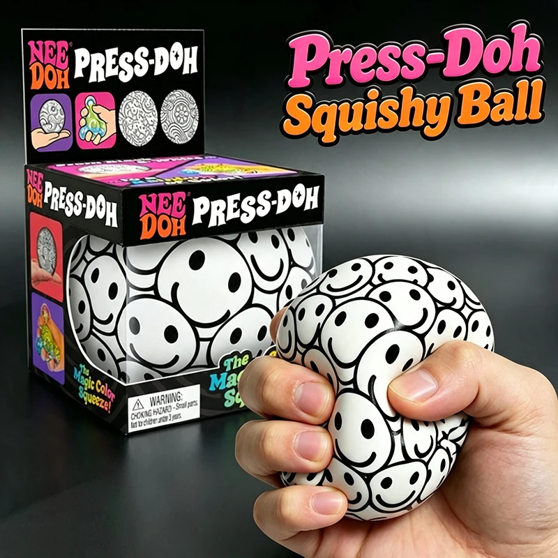 Needoh Press-Doh Magic Color Squeeze Stress Ball Flour Filled Fast Rebound Anti Anxiety Soothing Fidget Sensory Toy Autism Gift