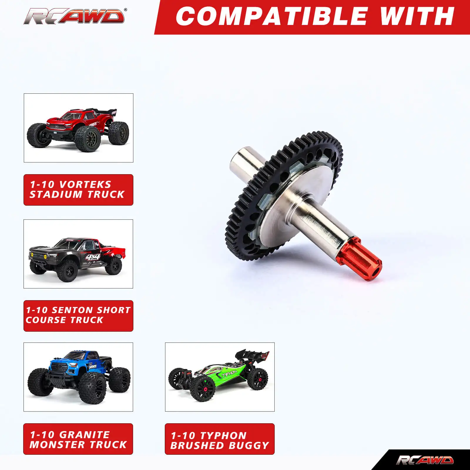 RCAWD HD 57T Slipper Set, 0.8Mod with 2 pcs 15T 17T for ARRMA 1/10 BIG ROCK GRANITE SENTON VORTEKS 3S 1/8 TYPHON 3S upgrades