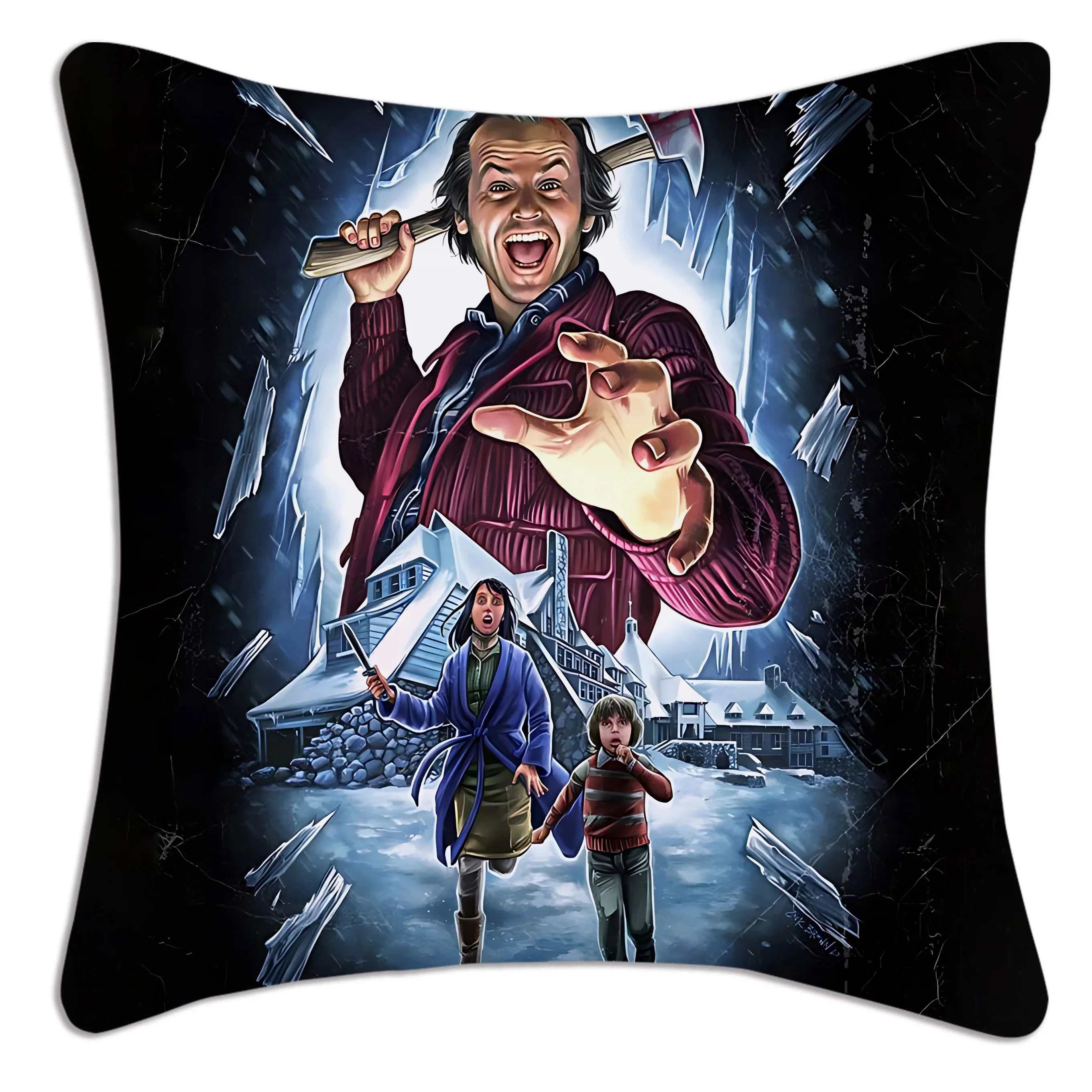 

T-The S-ShiningS Pillow Covers Cartoon Sofa Decorative Home Double-sided Printing Short Plush Cute Cushion Cover