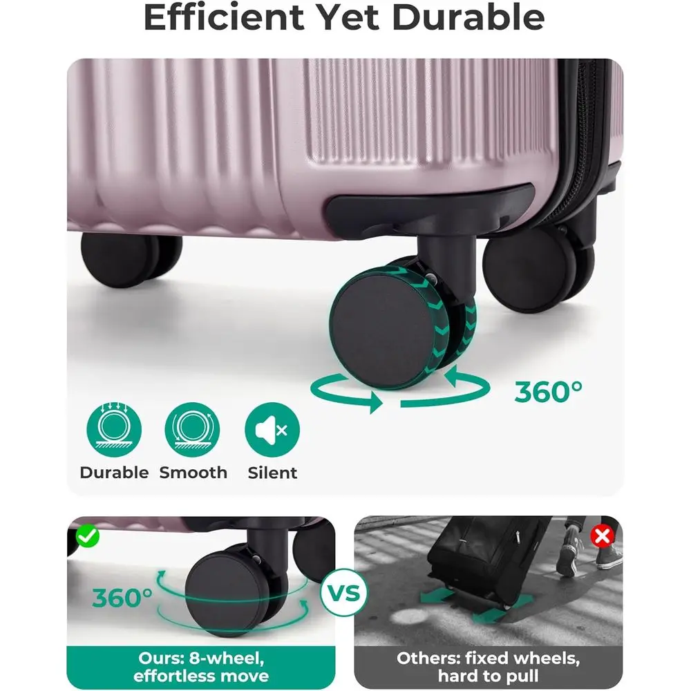 20 Expandable Hardside Carry-On Suitcase with TSA Lock, Spinner Wheels, Pink Lavender