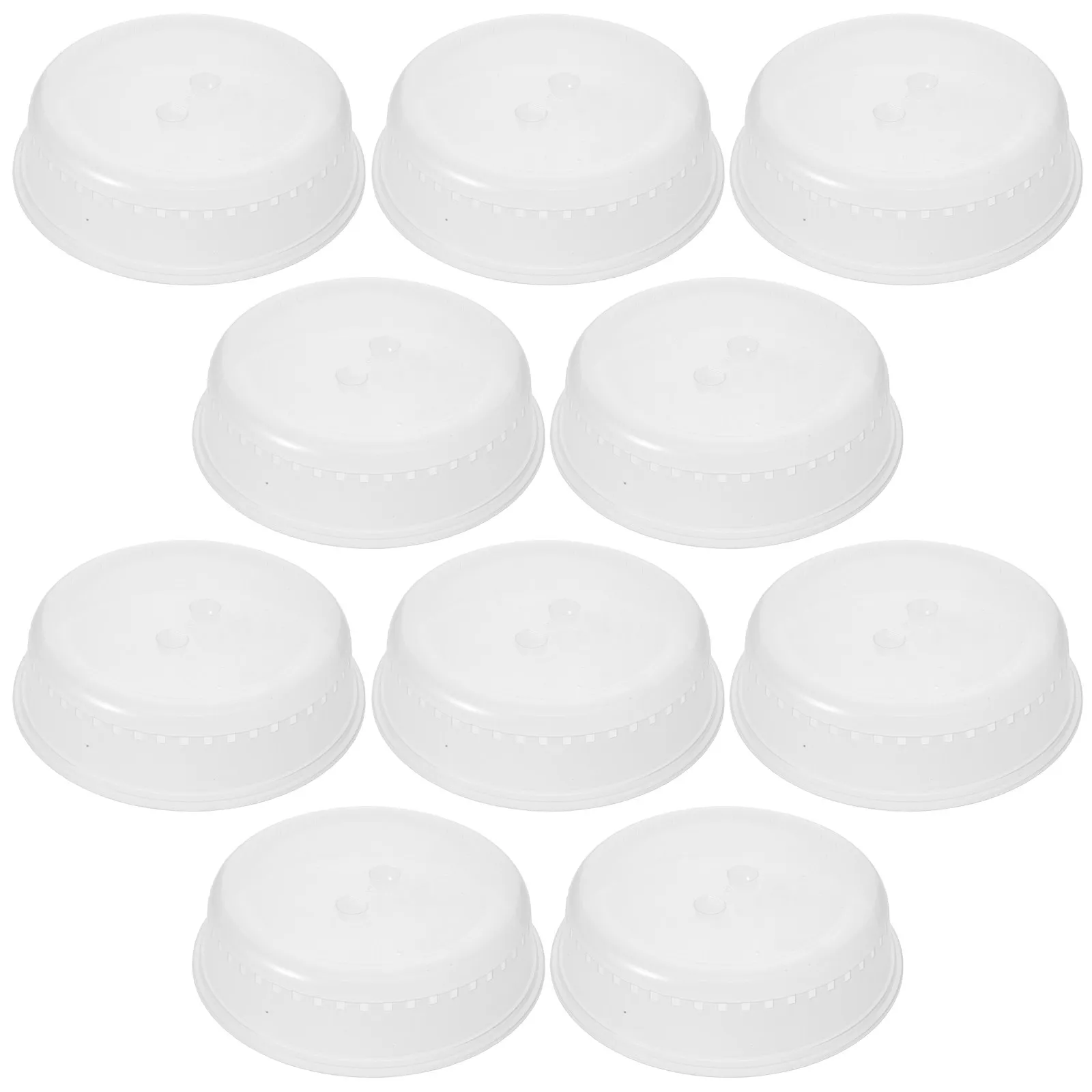 10Pcs Microwave Splatter Cover Plastic Food Lid Plate Bowl Cover Microwave Oven Splatter Shield Kitchen Gadget Protector