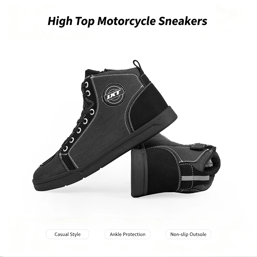 High Top Motorcycle Shoes Anti-slip Wear-resistant Motorbike Riding Sneakers Protective Motocross Boots for Men woma Road Riding