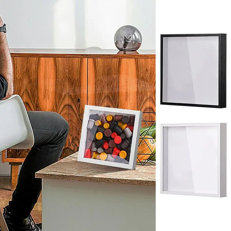 Coffee Pod Organizer Photo Frame Shape Coffee Pods Storage Organizer Stand Desktop Display For Collages & Mementos Shadow Box