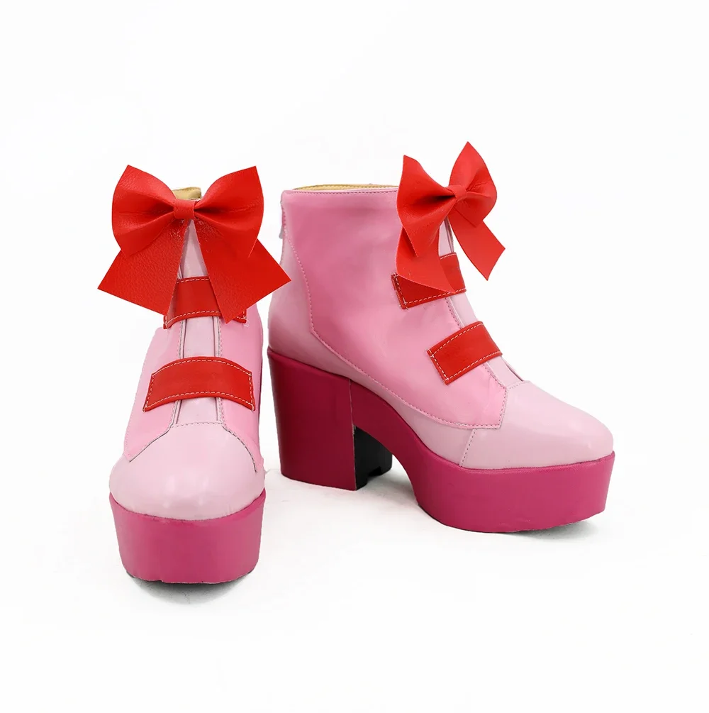 Hugtto azole Cure Cure Yell Cosplay Bottes, Chaussures roses, Sur mesure