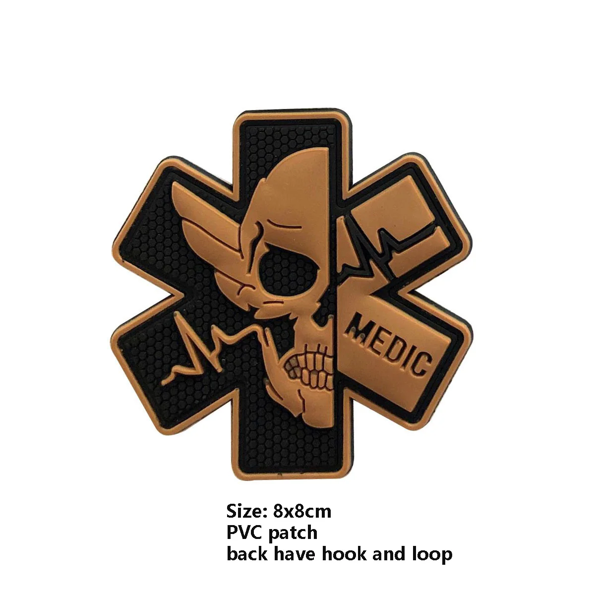 Outdoor Search Rescue Skull Medical Embroidery Magic Badge Cloth Attached Rescue Life Star Backpack Morale MEDIC PVC Armband