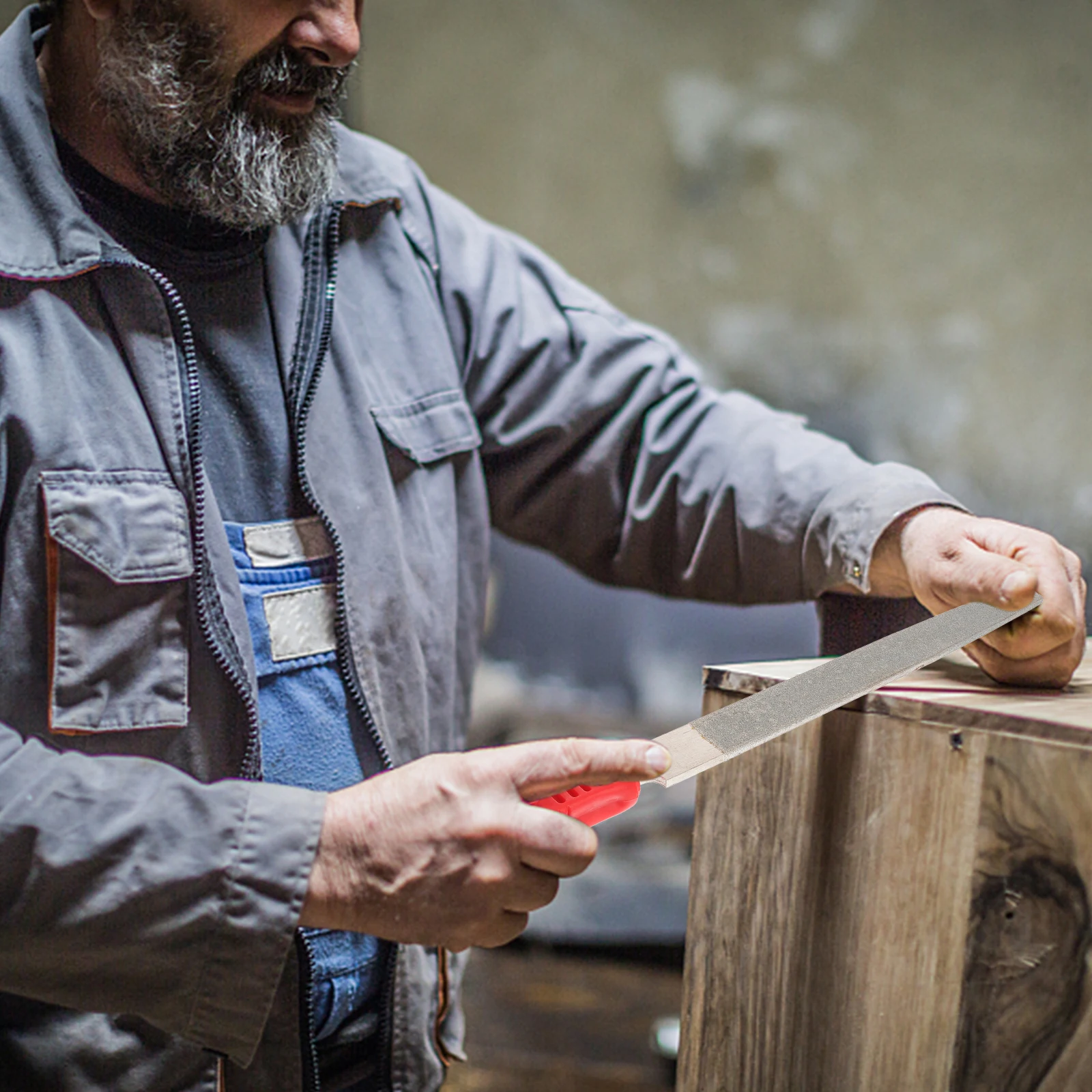 Flat File Sharpening Tool for Polishing Metal Anti Skid Handle Material Grinding Work Premium Emery File Abrasives