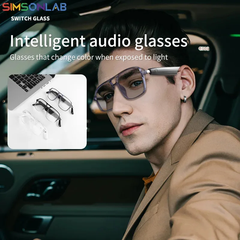 Smart Audio Glasses AI Voice Assistant HIFI Music EarphonesAnti-blue Light Outdoor Sport Lenses Camera Fashion Glasses