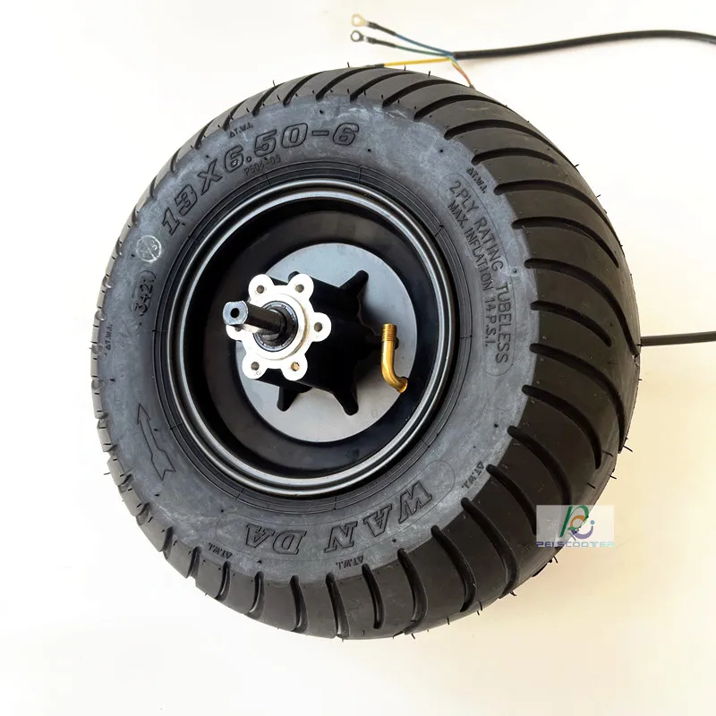 13 Inch 13inch Strong Power Max 4000W 13X6.50-6 Wide Tyre Brushless Gearless Dc Hub Wheel Motor disc brake phub-167MT