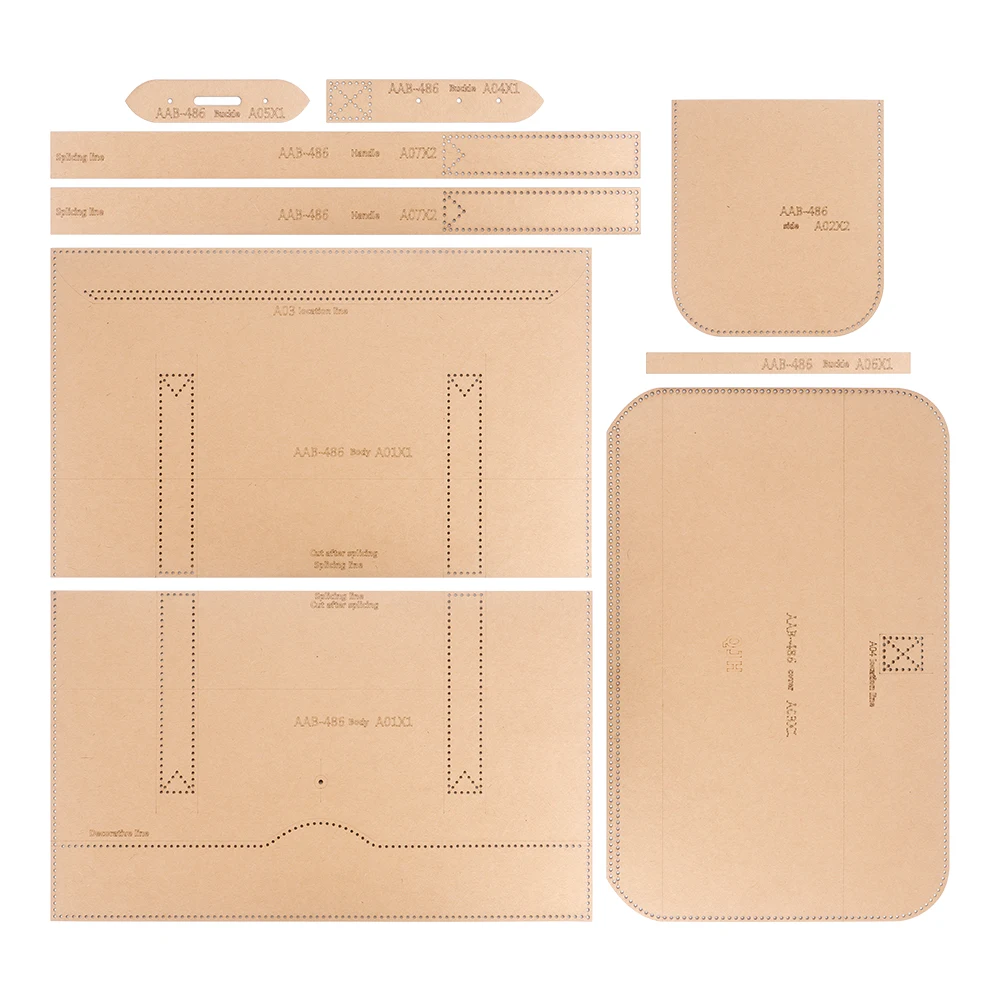 DIY Large-Capacity Storage Hand Bag Stencils, Kraft Paper Template of DIY Leather Handmade Travel Bag Pattern Molds