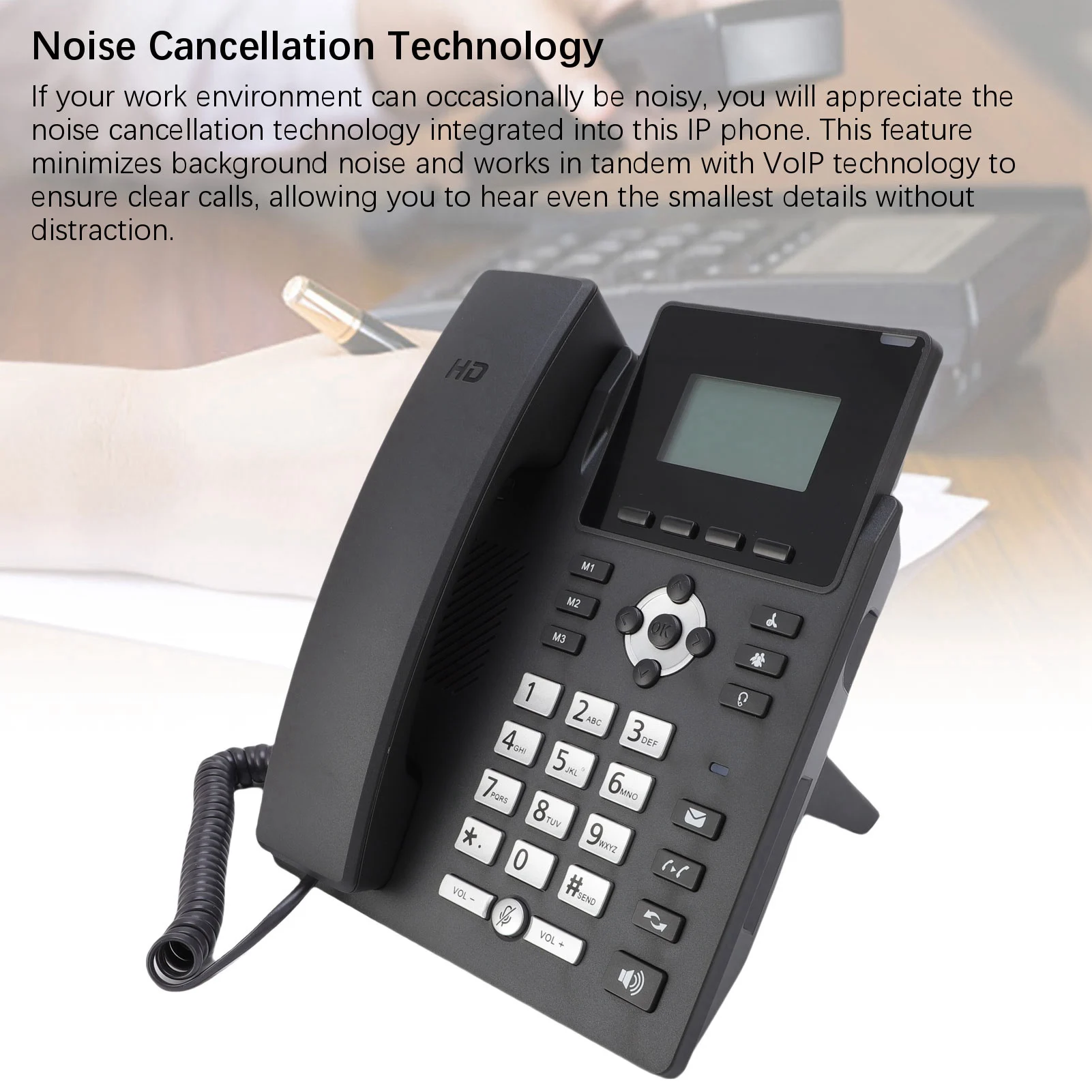 IP Phone Business IP Phone IP Phone VoIP Accounts 2.4 Inch Color Display Dual Port Gigabit Ethernet Desktop Business Media Phone - Imagen 6