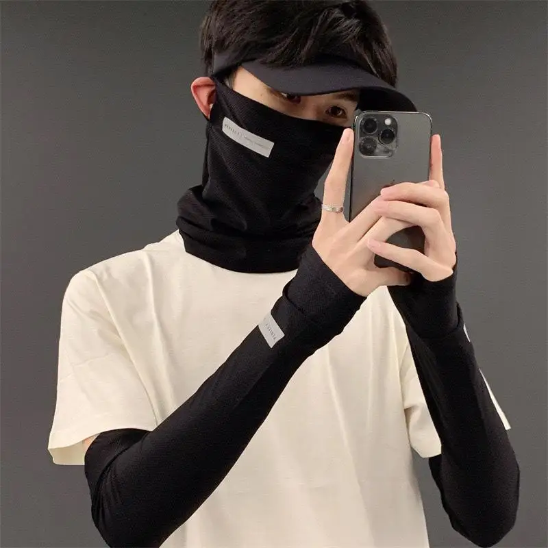 

Outdoor Sports Ice Silk UV Face Mask with Breathable Sleeves for Cycling