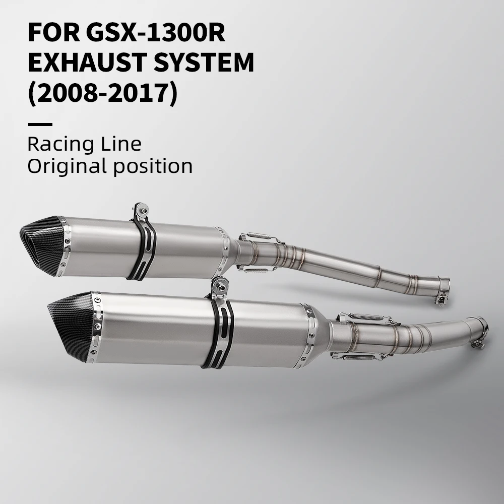 

For GSX1300R GSXR1300 2008 - 2017 Motorcycle Exhaust Escape Modify Left Right Side Link Pipe Connect 51mm Muffer