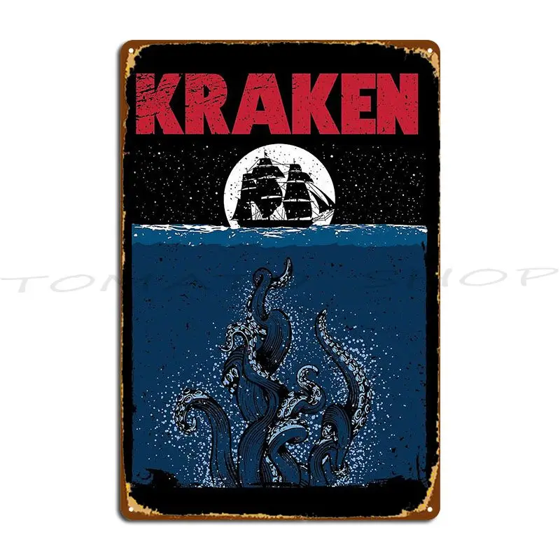 Night Tentacles Metal Plaque Poster Customize Club Bar Poster Create Character Tin Sign Poster