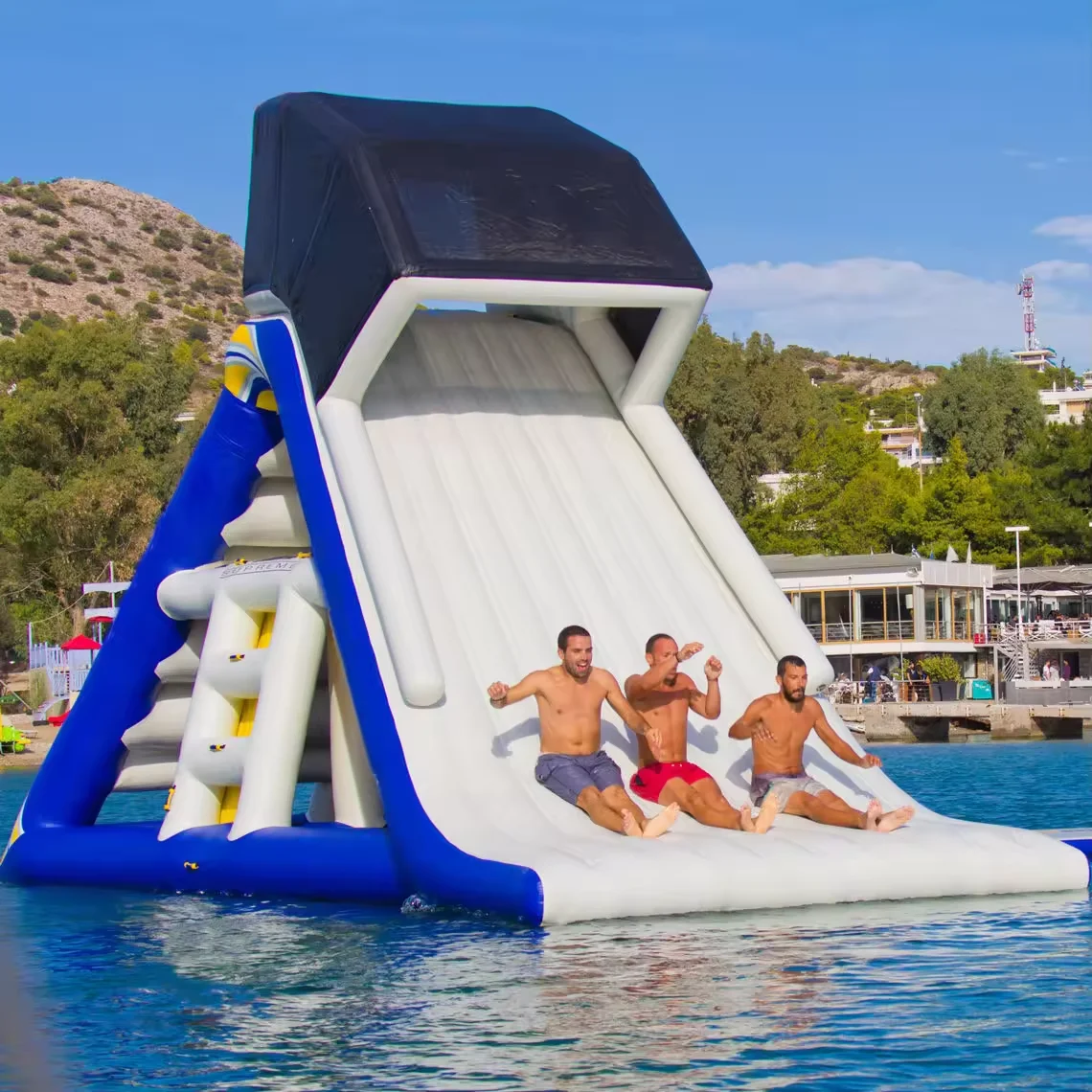 Wholesale Customizable Commercial Inflatable Triangle Water Slide, Durable Rock Climb Slide for Water Parks