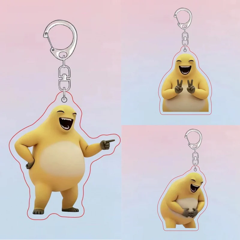 

Cute Nailong Keychain for Backapck Accessories Cartoon Yellow Dinosaur Dragon Meme Funny Mobile Phone Lanyard Jewelry Fans Gifts