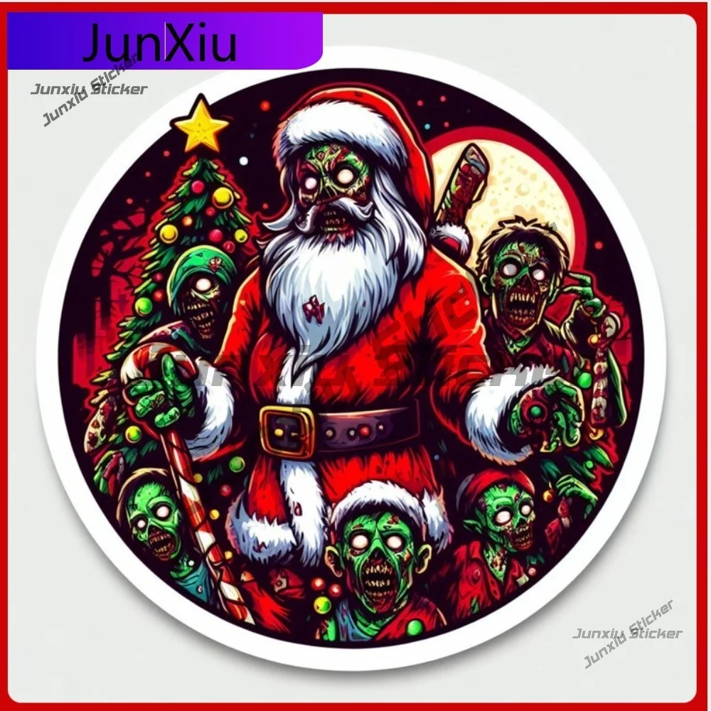

Stylish Zombie Santa Waterproof Vinyl Sticker UV resistant Decal Car Truck Window Bumper Undead Surface Scratch Exterior