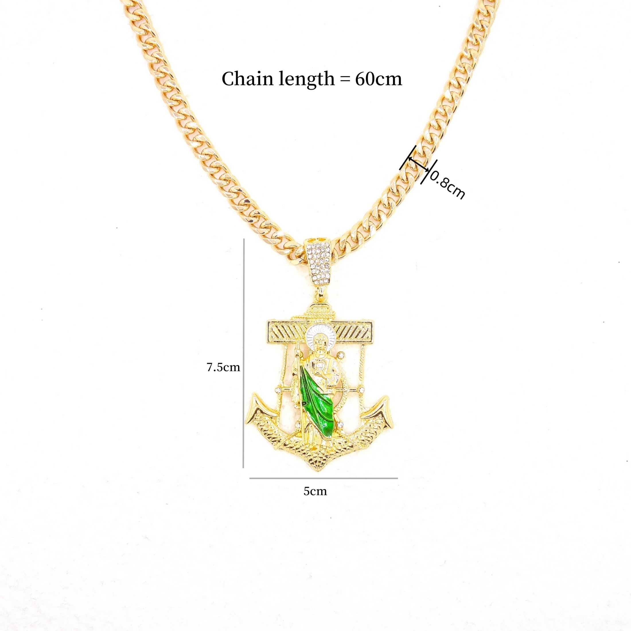 1 قطعة شخصية مرساة سانت جود قلادة طويلة
