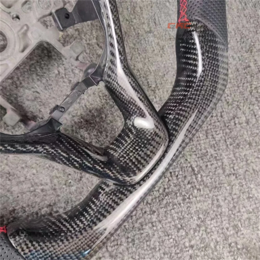 

Customized black Carbon Fiber Perforated Leather red stitch steering wheel For HONDA ACCORD 10th 2018 2019 2020 2021 2022 2023