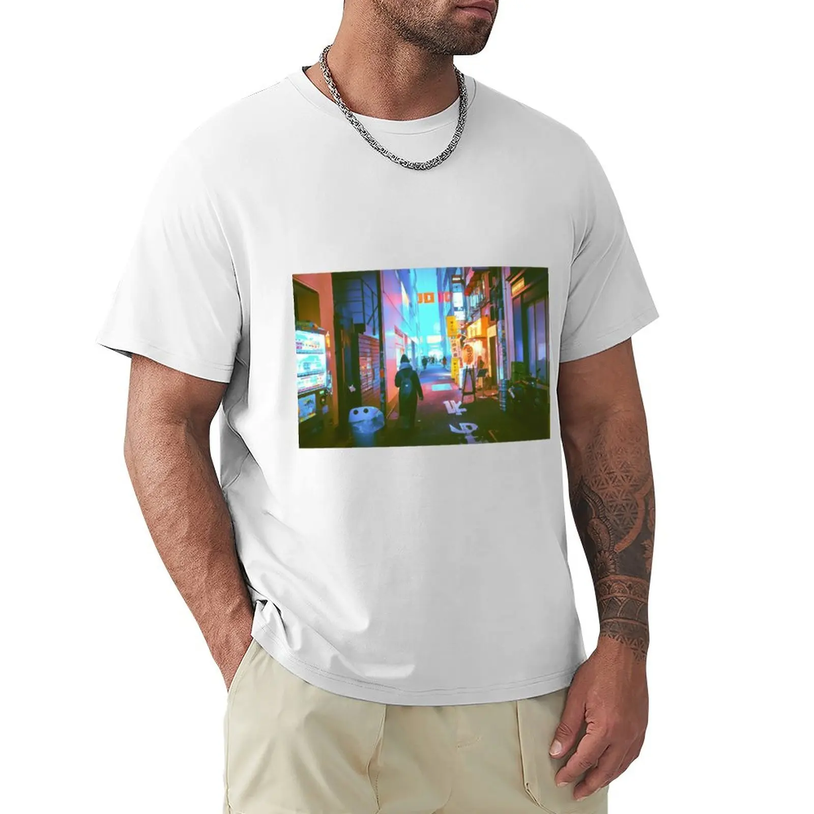 Nighttime In Osaka T-Shirt anime heavyweights men graphic t shirts