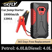 GKFLY Car Jump Starter Portable Power Bank Car Battery Booster 12V Car Starting Device for 2.5L/6L Car Emergency Starting Device