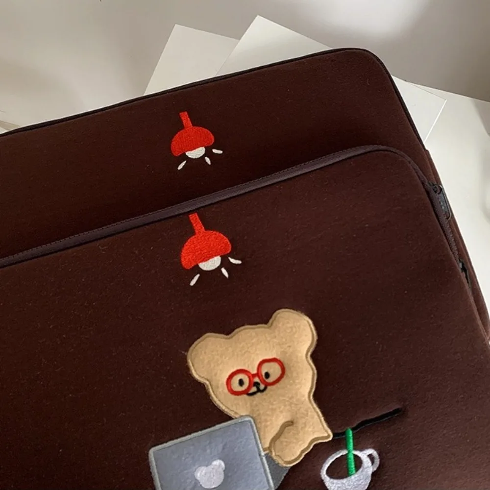 New Cartoon Bear Tablet Sleeve Bag 11/13/15 Inch Soft Case Laptop Storage Bag Shockproof Portable Tablet Sleeve Case