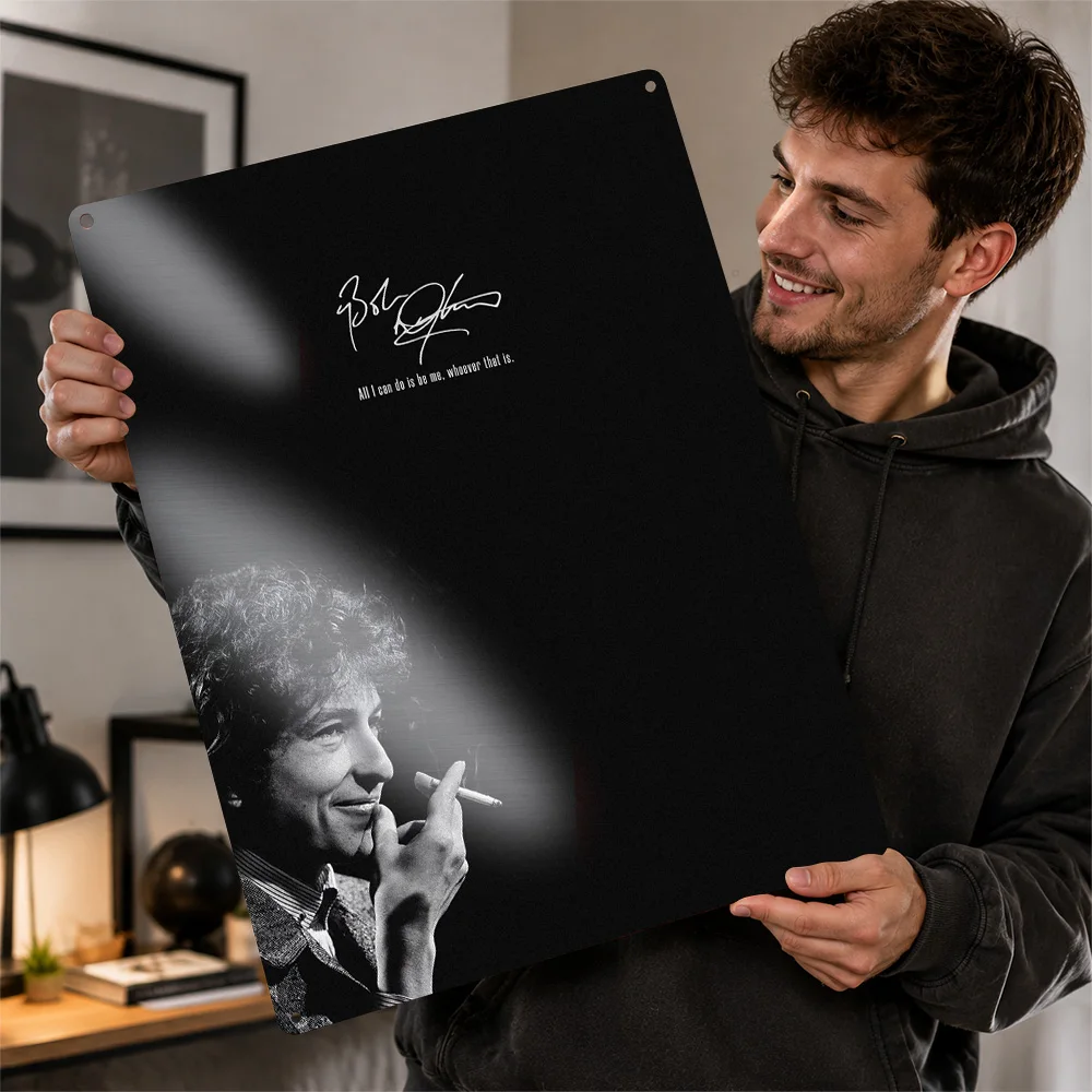 Bob Dylan Aluminum Poster Personalized Metal Sign Striking Rock Legend Tribute Wall Art Made For Home Studios And Music Lovers