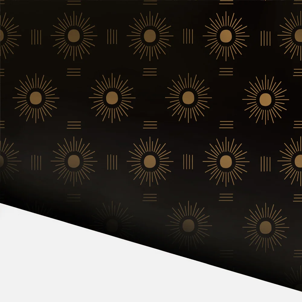 

Bohemian Sun Waterproof Wallpaper Peel and Stick Gold and Silver Contact Paper for Closet Vanity Dresser Home Decor