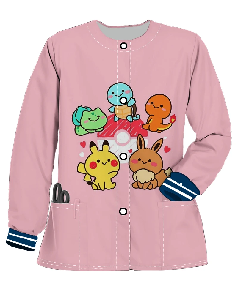 Jaqueta de enfermeira cardigan de manga comprida Harajuku feminina com bolso, tamanho grande, botão, Y2k, tendências para outono, roupas coreanas, Y2k, 2021