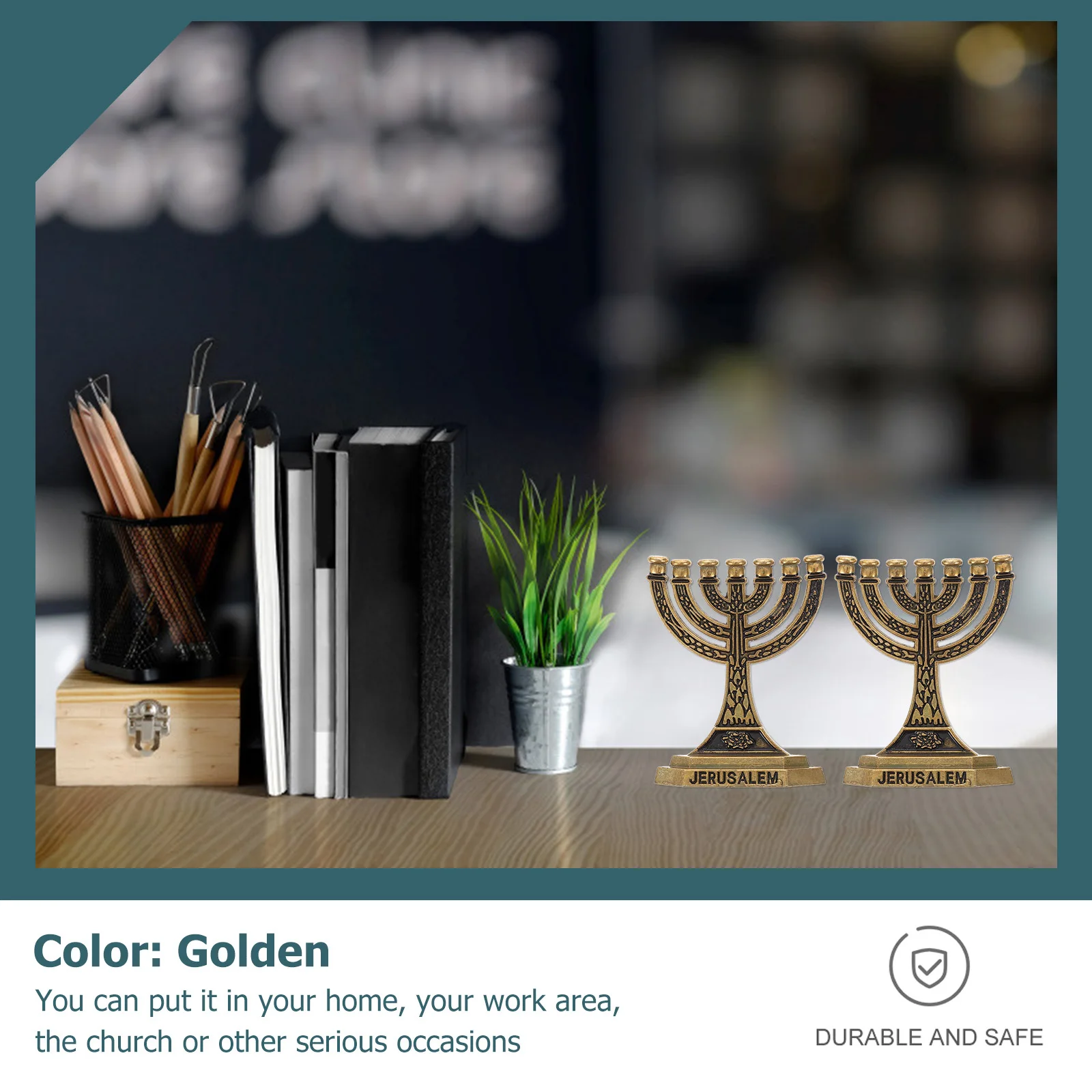 

2Pcs Religious Seven Holes Candlesticks Vintage Retro Holy Cups Desktop Ornaments Cafe Decoration Holy Cups