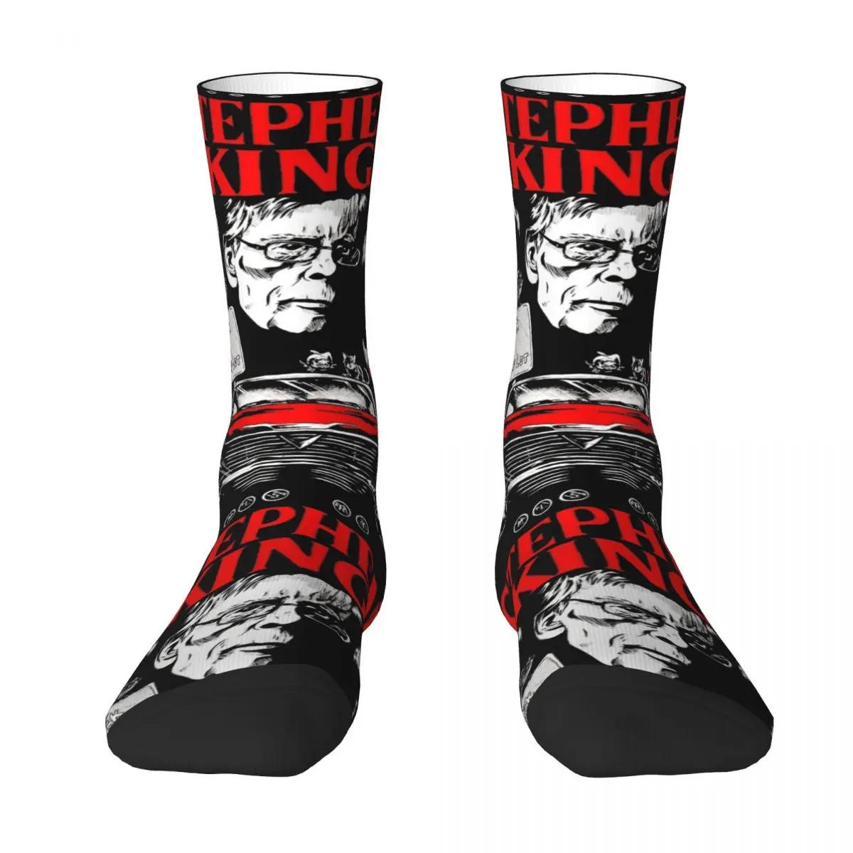 The King Socks Stephen King Horror Characters Stockings Autumn Non Skid Unisex Men Socks Medium Soft Pattern Skateboard Socks