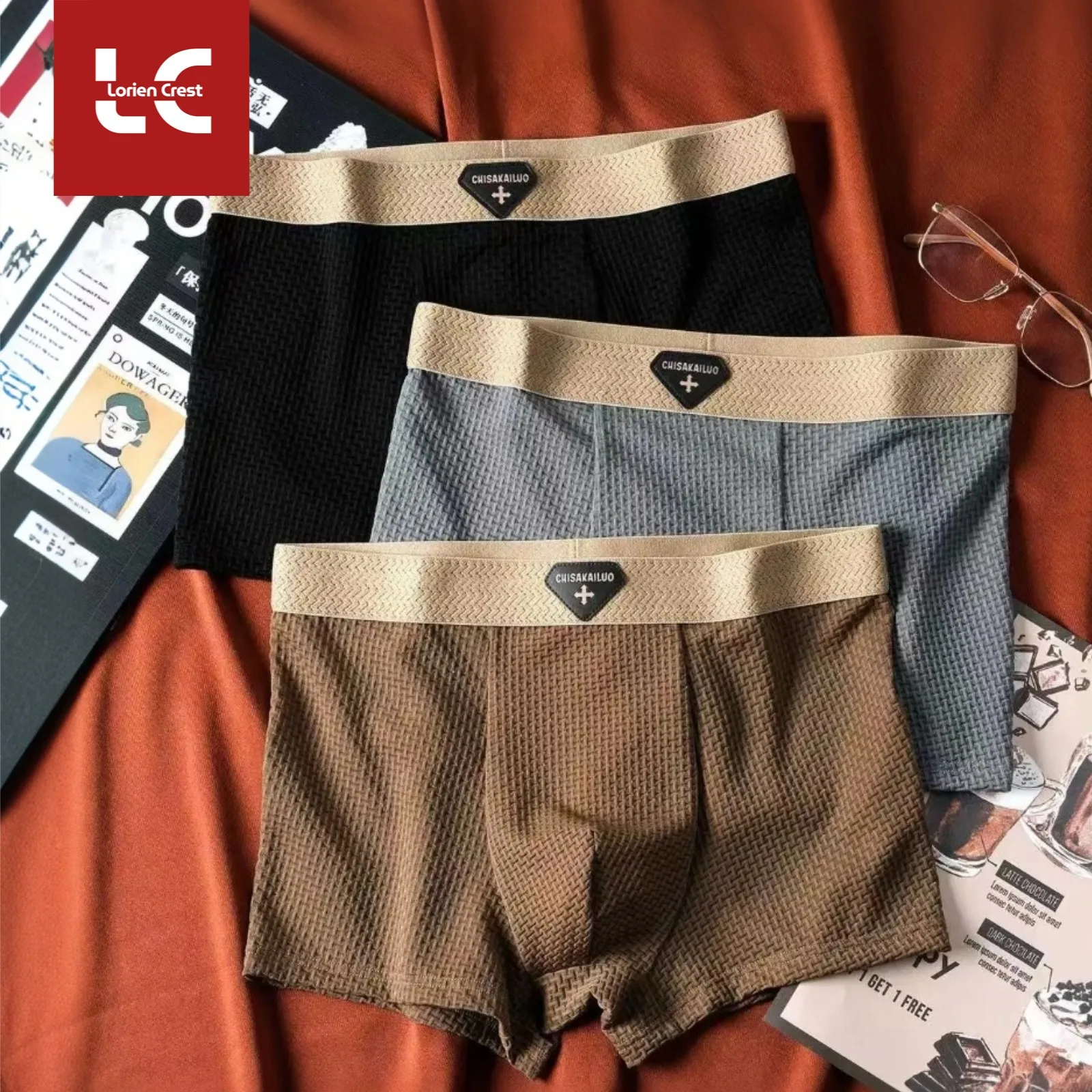 

3pcs 10A bacteriostatic men's ice silk underwear ice silk men's boxers summer comfortable breathable men's boxers