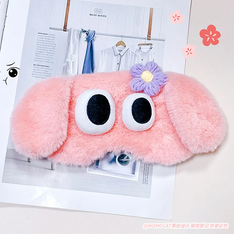 Cute Plush Sleeping Mask Eye Masks Cute Glitter bunny Eye Cover Plush Eyepatch Eye Cover Sleeping Blindfold for Travel Rest