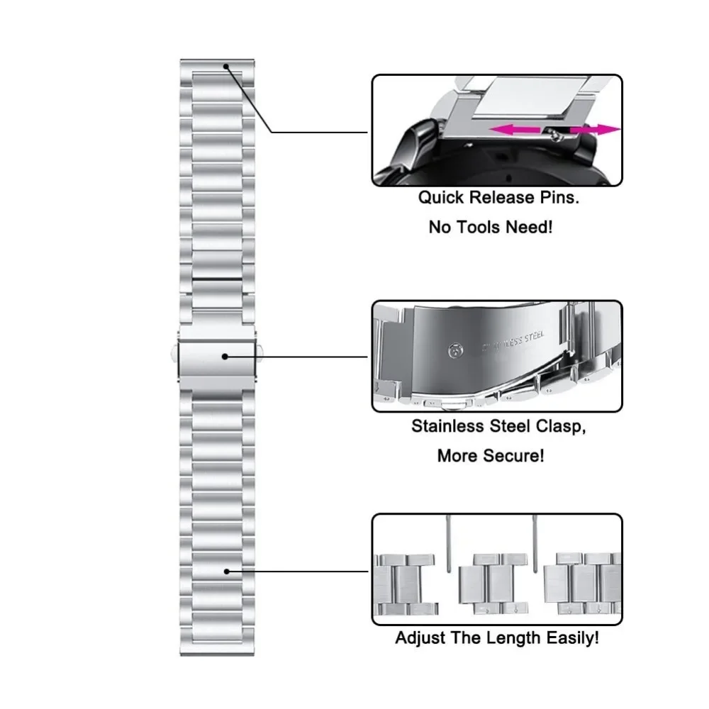 Stainless Steel Watchband For Samsung Galaxy Watch 7 44mm Metal Strap For samsung galaxy watch 7 40mm Soft TPU Protective Case