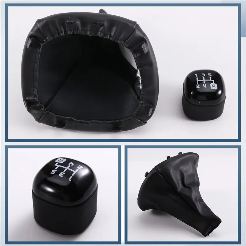 Gear Knob Stick Button 5-Speed Gear Shift Head For Fiat For Panda 2012-Black 502942700 Replacement Part