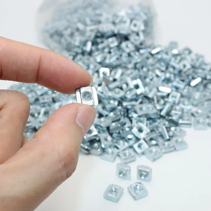 200 Stück/Set T-Gleitmutter M3 M4 M5 M6 M8 Schlitz-Gleithammermutter im Jahr 2020 3030 4040 Aluminium-Verbindungsprofil T-Block-Vierkantmuttern – Detail 5