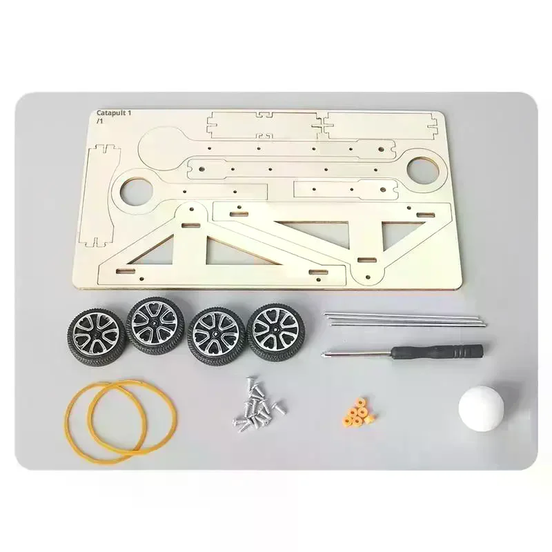 1세트 DIY 과학 실험 키트 및 교육 모델 DIY 캐터펄트 장난감 물리학 과학 장난감 어린이 선물 프로젝트
