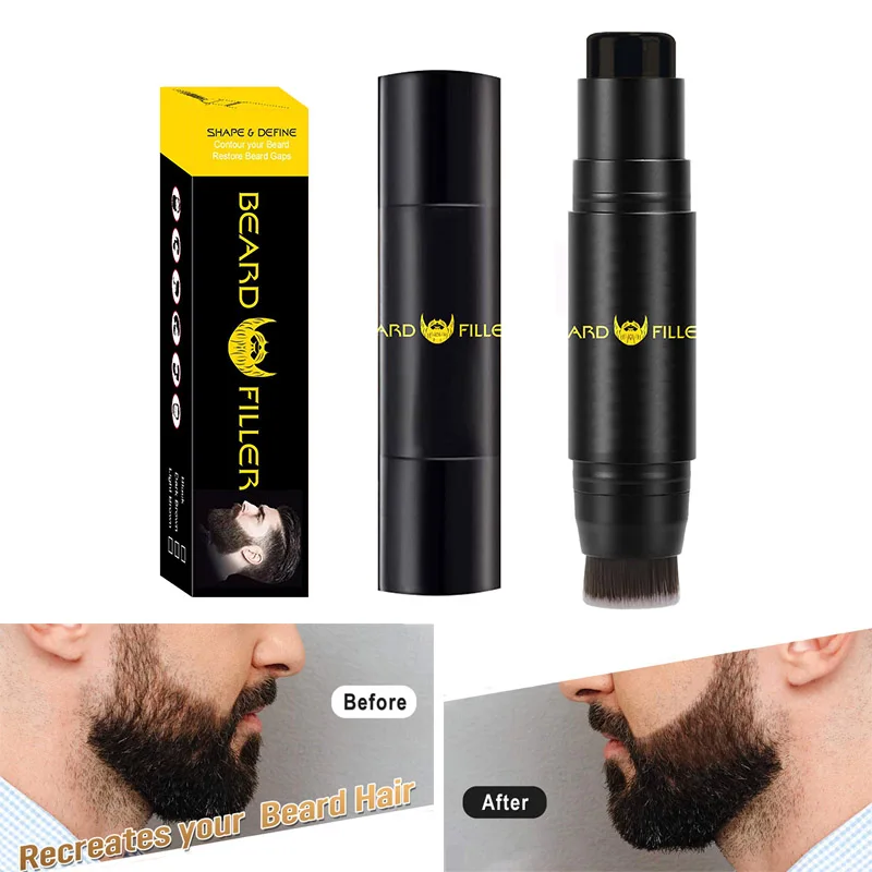 Cream Brush Two-in-One Dyed Beard Stick Beard Hair Thickening Fibers Stick Filling Brow Contour Stick Dye Balam