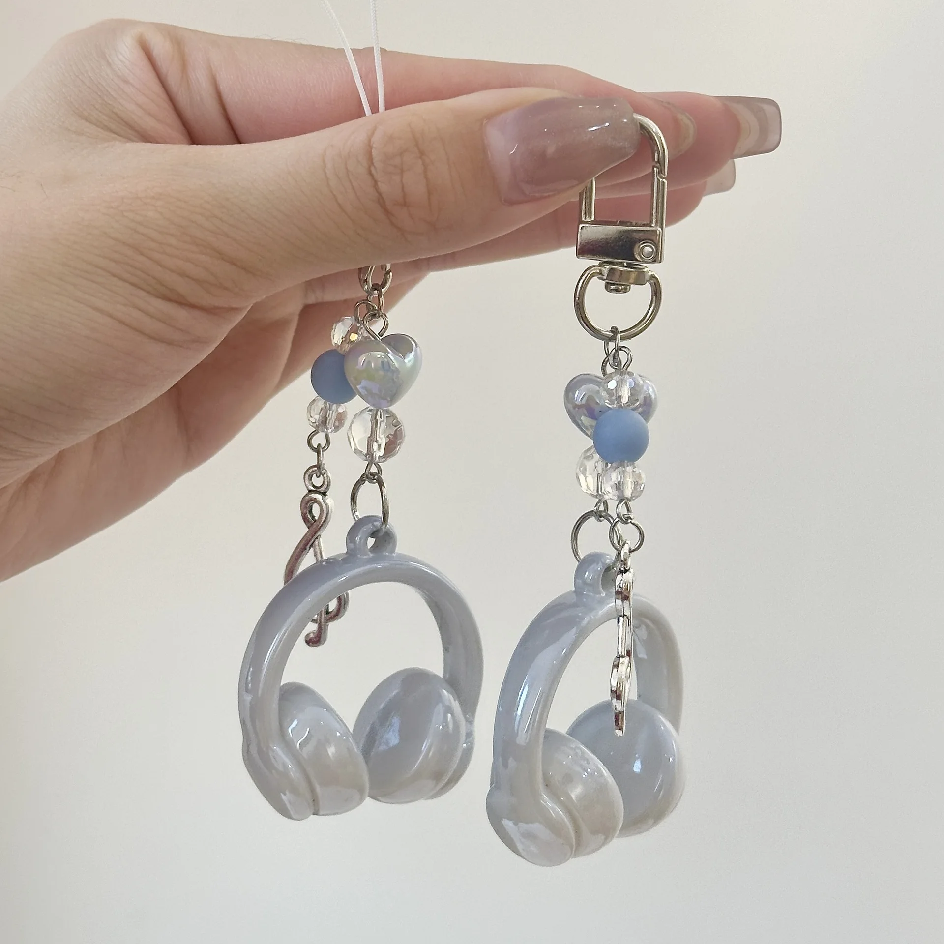 Creative Music Earphone Keychain Simple Personality Simple Bag Pendant Music Note Love Mobile Phone Chain