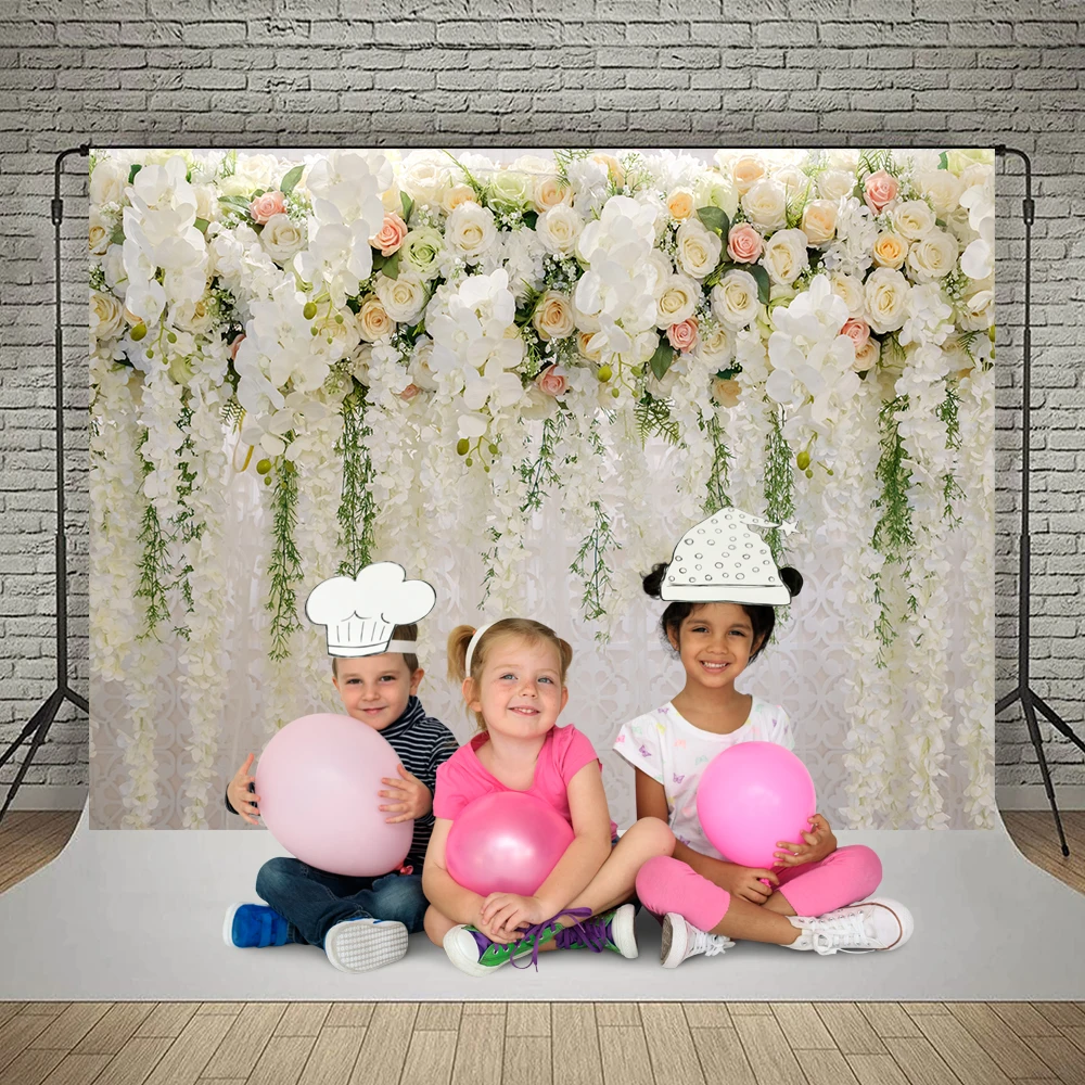 Floral Wall Romance Wedding Backdrop Anniversary Birthday Party Dessert Table Decoration Banner Photocall Photography Background