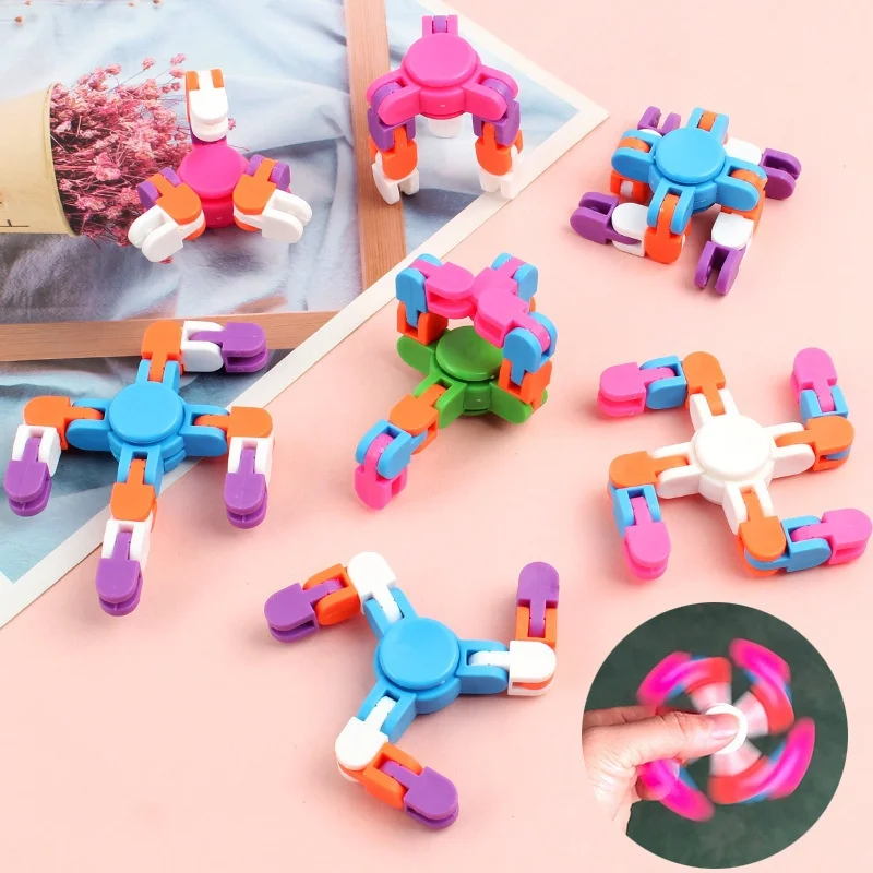3 pièces de fidget spinner transformable, gyro, jouets anti-stress, cadeaux pour adultes et enfants, faveurs de fête d'anniversaire, remplissages de piñata, récompenses scolaires