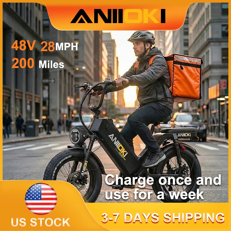 

Электровелосипед ANIIOKI AQ177, электрический велосипед с батареей 48V 60Ah, мотор мощностью 1500W, скорость до 31 миль/ч, многофункциональный электровелосипед с широкими шинами 20"*4"