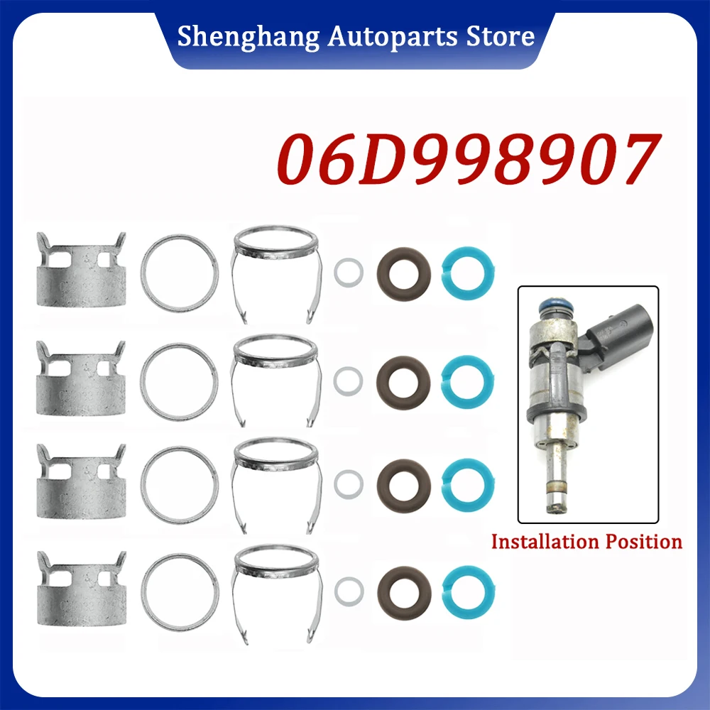 

Fuel Injector O-ring Seal Kit Clip For Audi A4 A6 TT A3 VW Scircco Jetta Passat GTI EOS 2.0L 06D998907 06D998907A 06D998907D