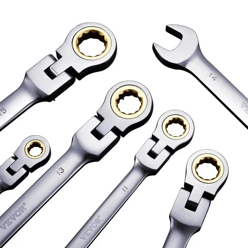 

Flexible Swiveling Spanner Kit 8-Piece Metric 8-17mm For Home Maintenance Car Repair Mechanical Workshop Chrome Vanadium Steel Tools Storage Pouch Included