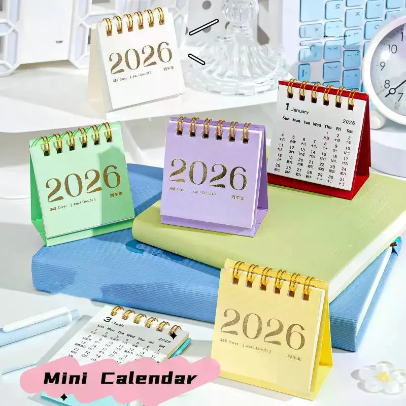 2026 صغير صغير أجندة مكتبية /رزنامة مكتبية سطح المكتب زخرفة التقويم كتاب الإبداعية بسيطة مخطط سطح المكتب مكتب القرطاسية هدايا السنة الجديدة #5