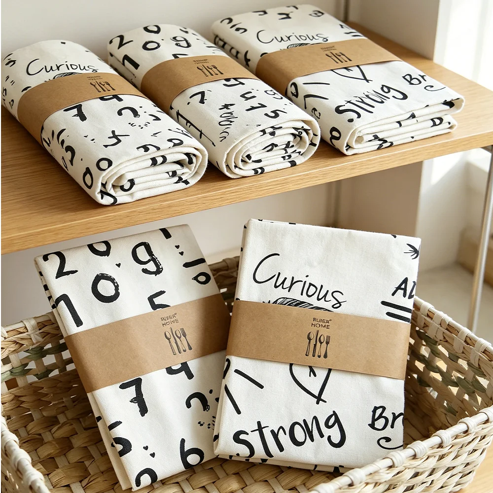 Kitchen Baking Background - 3pcs Nordic Cotton Kitchen Tea Towel