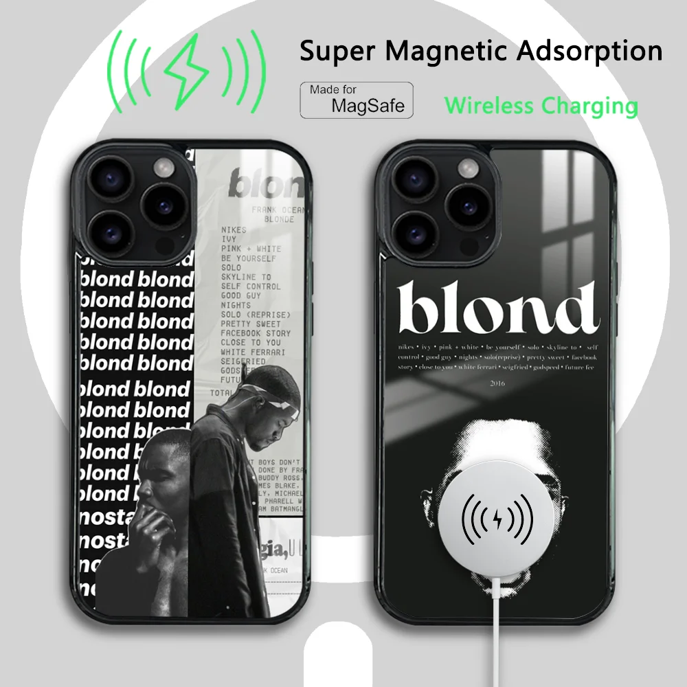 

F-Frank Ocean Phone Case For iPhone 15 14 13 12 11 Pro Max Plus Mini Mirror Magnetic Cover Magsafe Case Wireless Charging Case