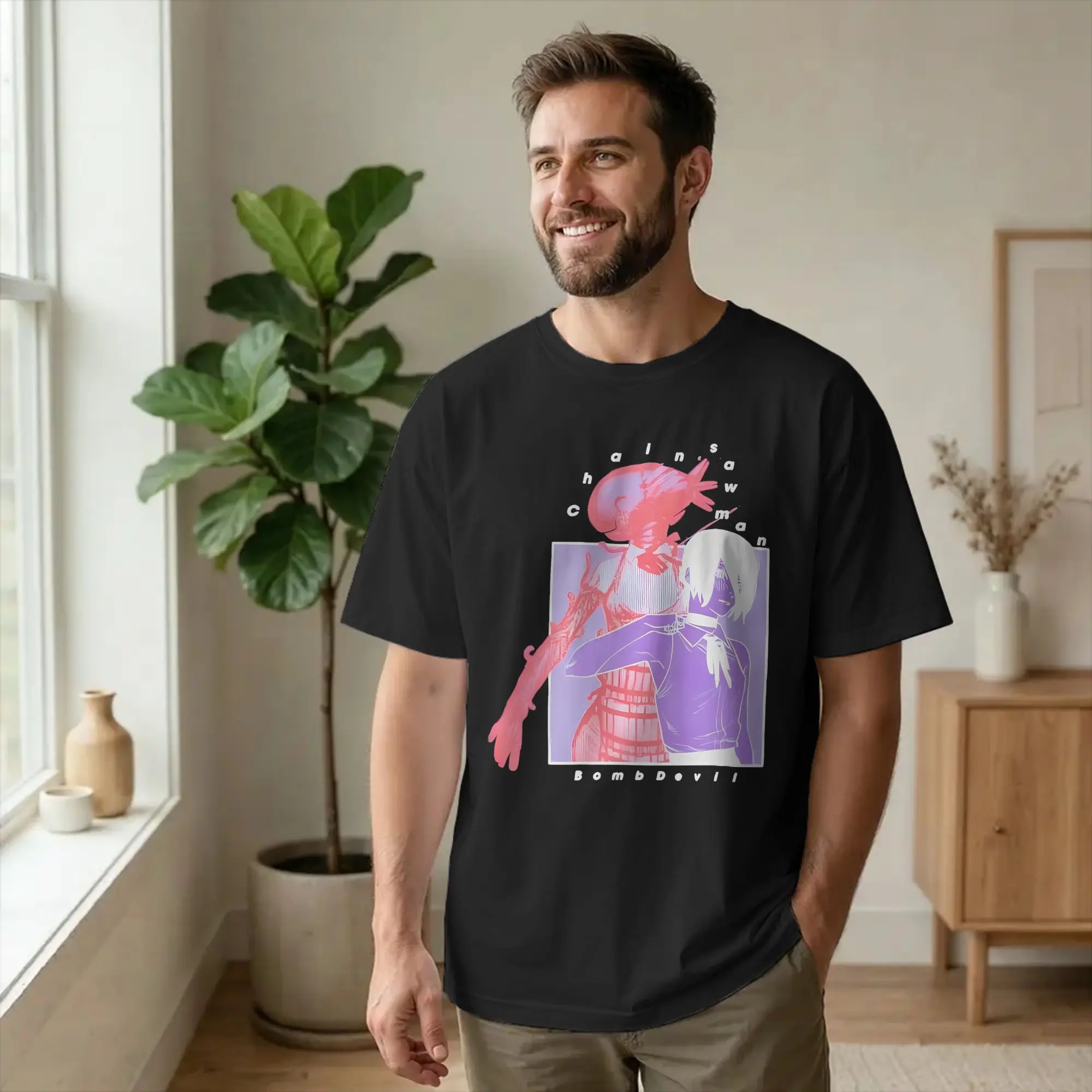 Chainsaws Man Reze T-Shirt Men Women Anime Movie Casual Cotton Tee Shirt Crew Neck Short Sleeve T Shirts Plus Size Clothes