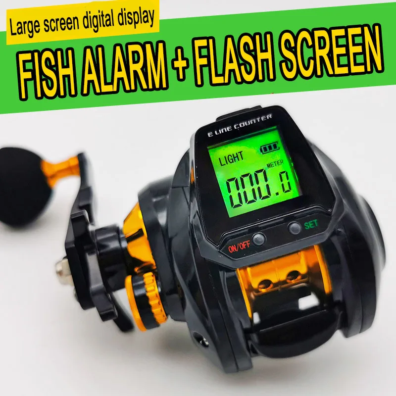 

6.3:1 Digital Fishing Baitcasting Reel With Accurate Line Counter Large Display Bite Alarm Counting Flash Gear Fish Reels Tackle