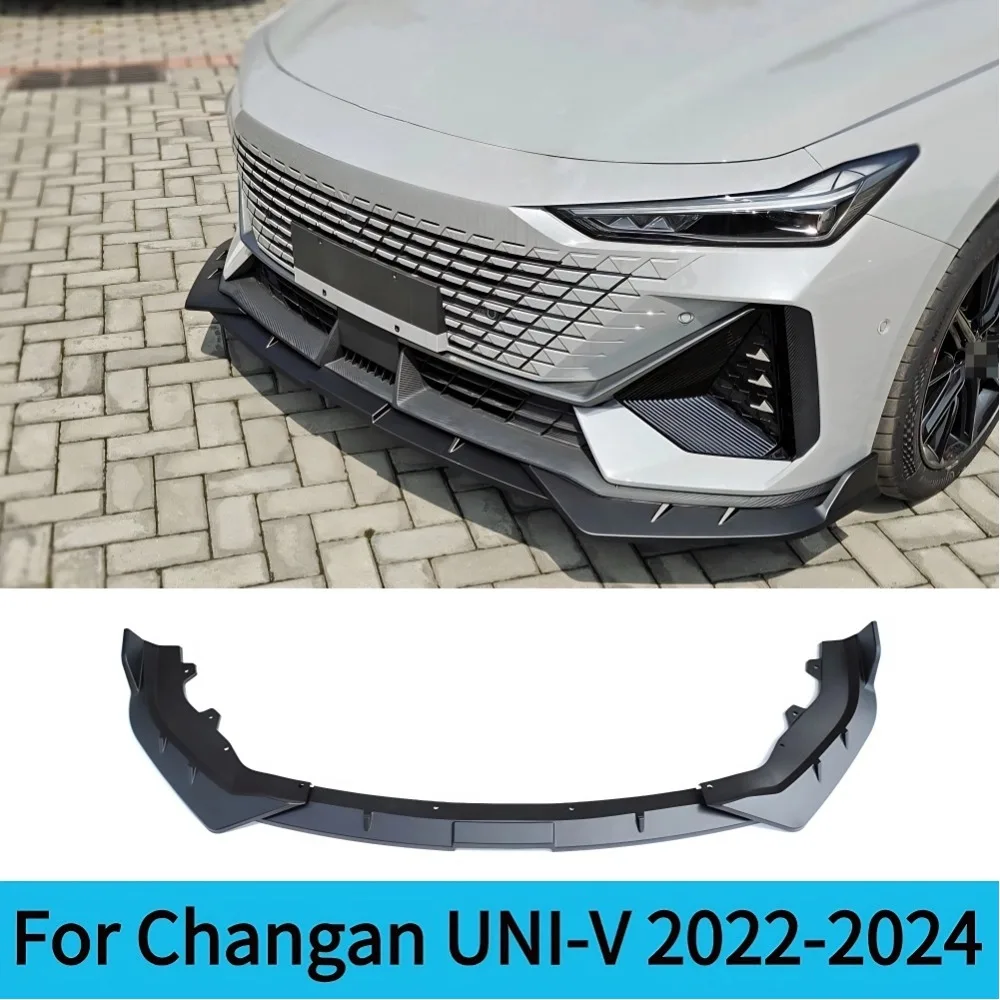 For 2022-2024 3PCS Car Body Kit Cover for Changan UNI-V  Front Bumper Lip Spoiler Side Splitter Deflector Guards Auto Accessory