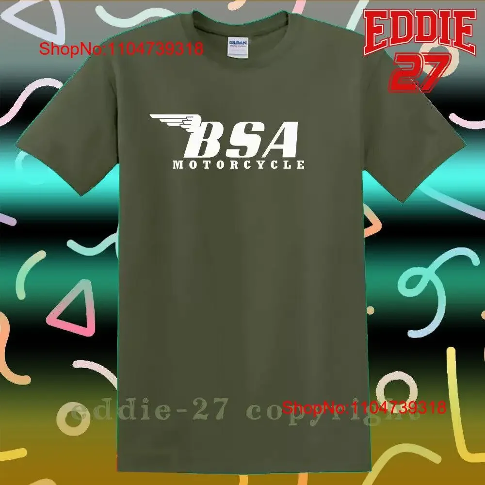 New T Shirt BSA Motorcycles Classic Logo Men's American vintage Washed graphic fashion Breathable Top For Everyday Wear Soft
